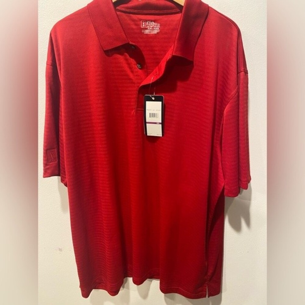 Red PGA Tour golf shirt Size 2XL